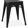 Buy Bistrot Metalix style stool - 46cm - Metal and dark wood Red 59691 with a guarantee
