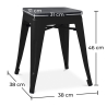 Buy Bistrot Metalix style stool - 46cm - Metal and dark wood Steel 59691 home delivery
