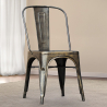 Buy Bistrot Metalix style chair square Seat - New edition - Metal Dark grey 59687 - prices