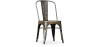 Buy Bistrot Metalix style chair square Seat - New edition - Metal Dark grey 59687 in the Europe