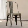 Buy Bistrot Metalix style chair square Seat - New edition - Metal Dark grey 59687 - prices