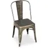 Buy Bistrot Metalix style chair square Seat - New edition - Metal Dark grey 59687 home delivery