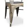 Buy Bistrot Metalix style chair square Seat - New edition - Metal Dark grey 59687 at MyFaktory