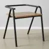 Buy Industrial Style Dining Chair Alameda - Metal and Wood Black 59688 - prices