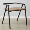 Buy Industrial Style Dining Chair Alameda - Metal and Wood Black 59688 - prices