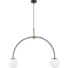 Buy Thelma 2 Bulbs Hanging Lamp - Metal and Glass Black 59623 - in the EU