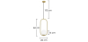 Buy Lucille Hanging Lamp - Metal and Glass Gold 59624 at MyFaktory