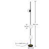 Buy Agnes 3 Bulbs Floor Lamp - Metal and Glass Black 59622 with a guarantee