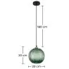 Buy Virginia Hanging Lamp - Metal and Glass Green 59625 - in the EU