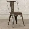 Buy Bistrot Metalix Chair Wooden seat New edition - Metal Dark grey 59804 - prices
