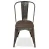 Buy Bistrot Metalix Chair Wooden seat New edition - Metal Dark grey 59804 in the Europe