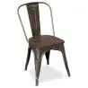 Buy Bistrot Metalix Chair Wooden seat New edition - Metal Dark grey 59804 at MyFaktory