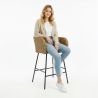 Buy Gazala Bar Stool Design Boho Bali - Synthetic Rattan Natural wood 59822 - in the EU