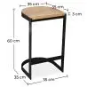 Buy Industrial stool in metal and wood 60cm - Esis Black 59719 in the Europe