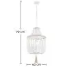 Buy Wooden Bead Chandelier Lamp White 59829 - in the EU