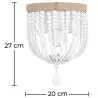 Buy Boho Bali Style Wood and Beads Wall Lamp White 59831 home delivery