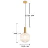 Buy Pendant lamp in vintage style, glass and metal - Genoveva Beige 59835 - in the EU