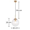 Buy Glass Shade Hanging Lamp with Adjustable Tube Beige 59837 home delivery
