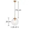 Buy Glass Shade Hanging Lamp with Adjustable Tube Beige 59837 with a guarantee