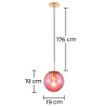 Buy Globe Glass Shade Pendant Lamp Pink 59839 home delivery