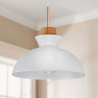 Buy Metal & Wood Scandinavian Hanging Lamp White 59842 - prices