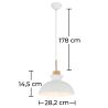 Buy Metal & Wood Scandinavian Hanging Lamp White 59842 - in the EU