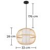 Buy Modern Bamboo Ceiling Lamp Design Boho Bali  Natural wood 59851 - in the EU