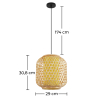 Buy Boho Bali Style Bamboo Pendant Lamp - Karen Natural wood 59855 - in the EU