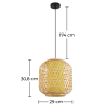 Buy Bamboo Ceiling Lamp - Boho Bali Style Pendant Lamp - Karen Natural wood 59855 - in the EU