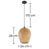 Buy Stylish Bamboo Design Boho Bali Pendant Lamp Natural wood 59856 - prices