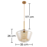 Buy Glass Shade Hanging Lamp Beige 59858 - in the EU