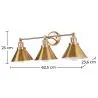 Buy 3-Light Metal Cover Sconce Wall Lamp Gold 59883 - prices