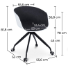 Buy White Padded Office Chair with Armrests and Wheels Dark grey 59887 - prices
