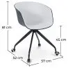 Buy Black Padded Office Chair with Armrests and Wheels Light grey 59888 in the Europe