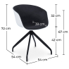 Buy Design White Padded Office Chair with Armrests  Dark grey 59889 - prices