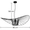 Buy Hanging Lamp Vertice - Metal - 80cm Black 59903 - prices