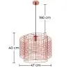 Buy Wire Structure Hanging Lamp Rose Gold 59909 - prices