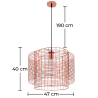 Buy Wire Structure Hanging Lamp Rose Gold 59909 - in the EU