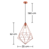 Buy Diamond Retro Style Pendant Lamp Gold 59910 with a guarantee