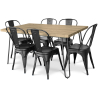 Buy Hairpin 150x90 Dining Table + X6 Bistrot Metalix Chair Black 59922 - in the EU