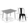 Buy Grey Hairpin 120x90 Dining Table + X4 Bistrot Metalix Chair Black 59923 at MyFaktory