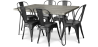 Buy Grey Hairpin 150x90 Dining Table + X6 Bistrot Metalix Chair Black 59924 - prices