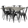 Buy Grey Hairpin 150x90 Dining Table + X6 Bistrot Metalix Chair Black 59924 - in the EU