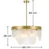 Buy Design Glass Hanging Lamp - Loren Gold 59928 home delivery