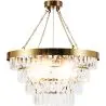 Buy Chandelier Hanging Lamp Vintage Style Crystal and Metal - Ania Gold 59929 - in the EU