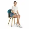 Buy Dining Chair Accent Patchwork Upholstered Scandi Retro Design Wooden Legs - Bennett Amy Multicolour 59933 at MyFaktory