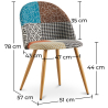 Buy Dining Chair Accent Patchwork Upholstered Scandi Retro Design Wooden Legs - Bennett Amy Multicolour 59933 with a guarantee