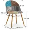 Buy Dining Chair Accent Patchwork Upholstered Scandi Retro Design Wooden Legs - Bennett Amy Multicolour 59933 - prices