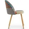 Buy Dining Chair Accent Patchwork Upholstered Scandi Retro Design Wooden Legs - Bennett Amy Multicolour 59933 home delivery