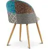 Buy Dining Chair Accent Patchwork Upholstered Scandi Retro Design Wooden Legs - Bennett Amy Multicolour 59933 with a guarantee